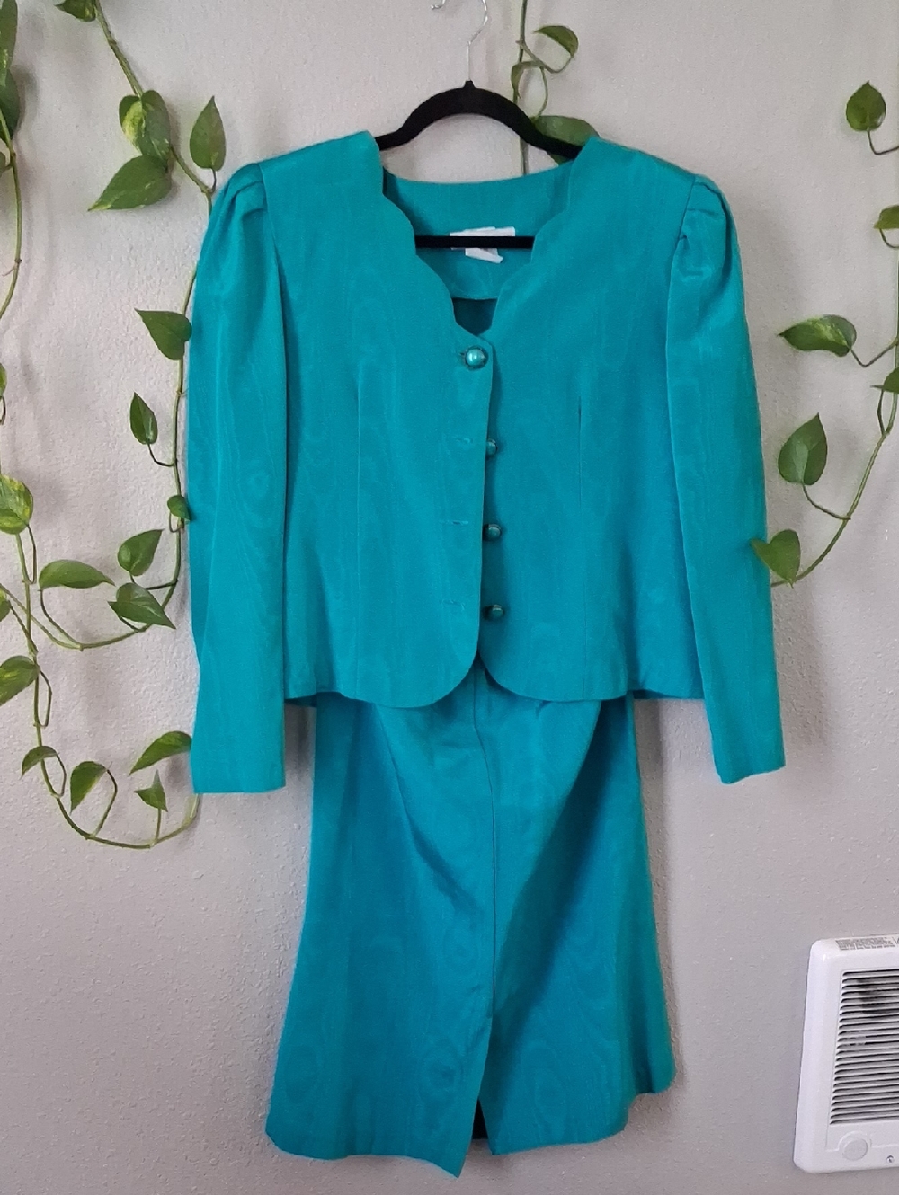 JM Collection Teal Women's Skirt Suit